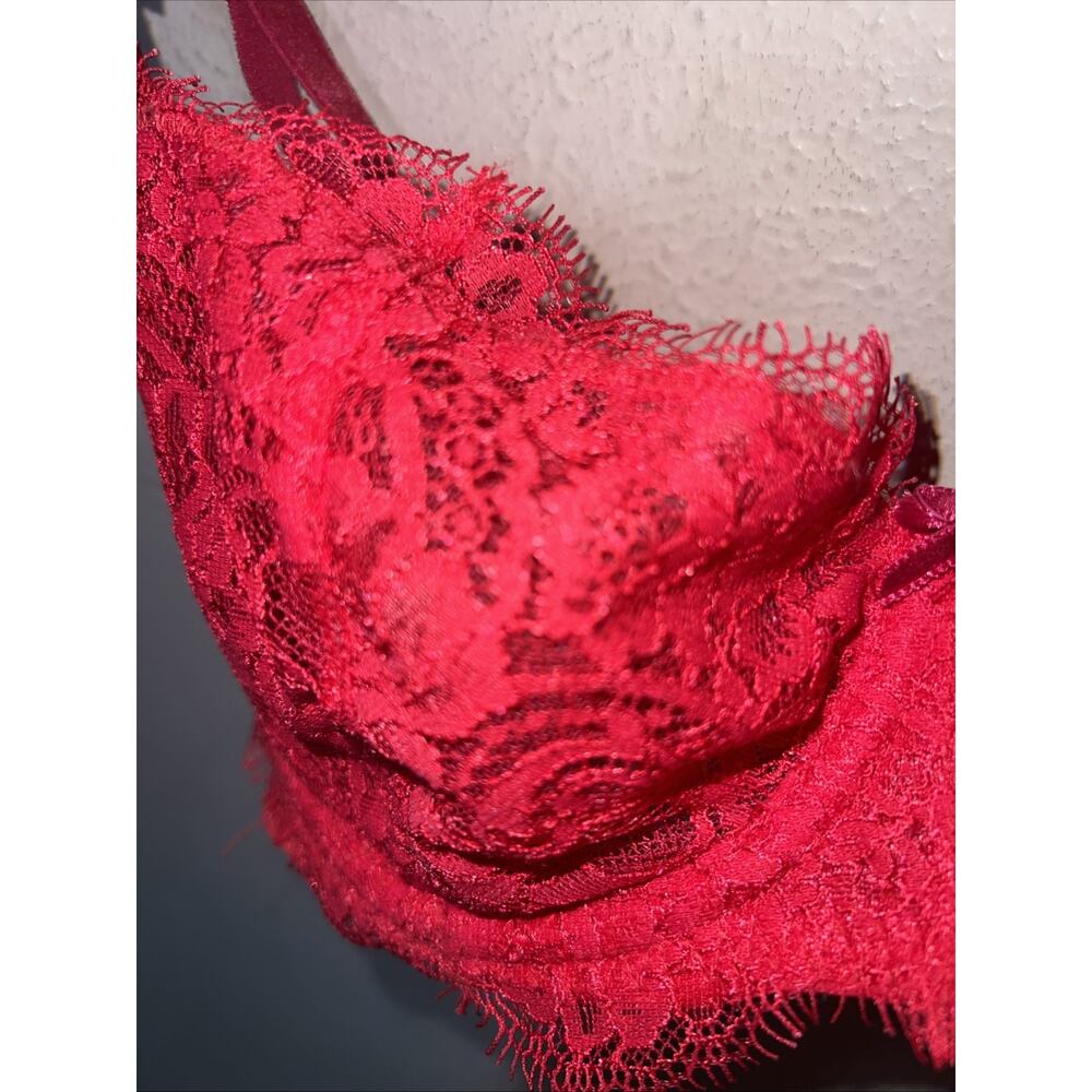 Body by Victoria Secret Dream Angel Push Up Bra Without Padding Red 32D - Picture 4 of 13